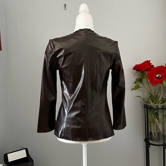 NEW To The Max Whipstitch 90s Faux Leather Longline Hourglass Boho Jacket S NWOT - Picture 6 of 16